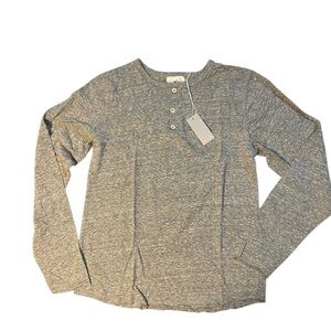 Miki Miette Unisex Gray Long Sleeve Shirt with Buttons‎ NWT 12Y